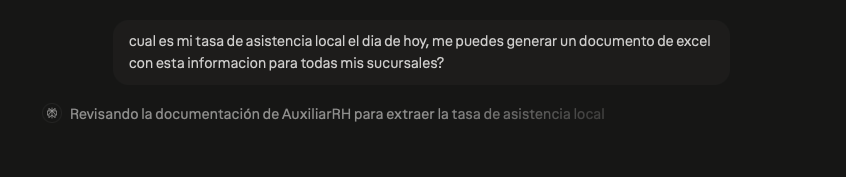 Conversación con un asistente de IA sobre la asistencia del día