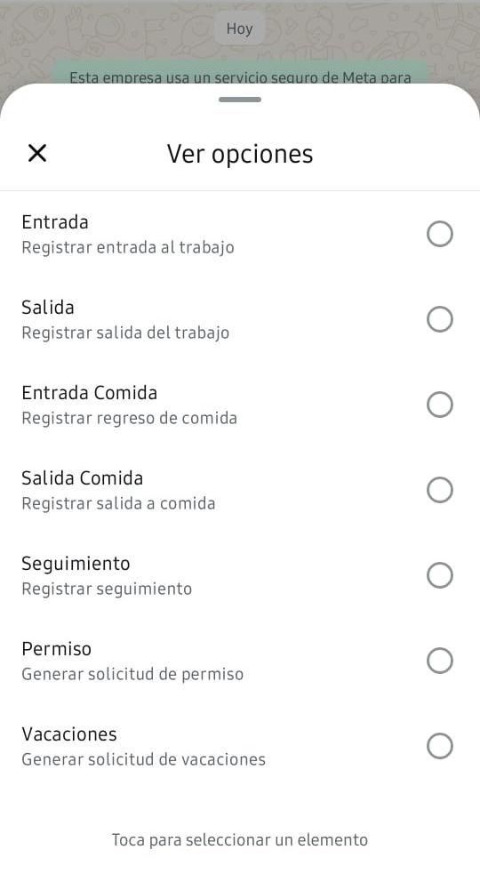 Menú WhatsApp