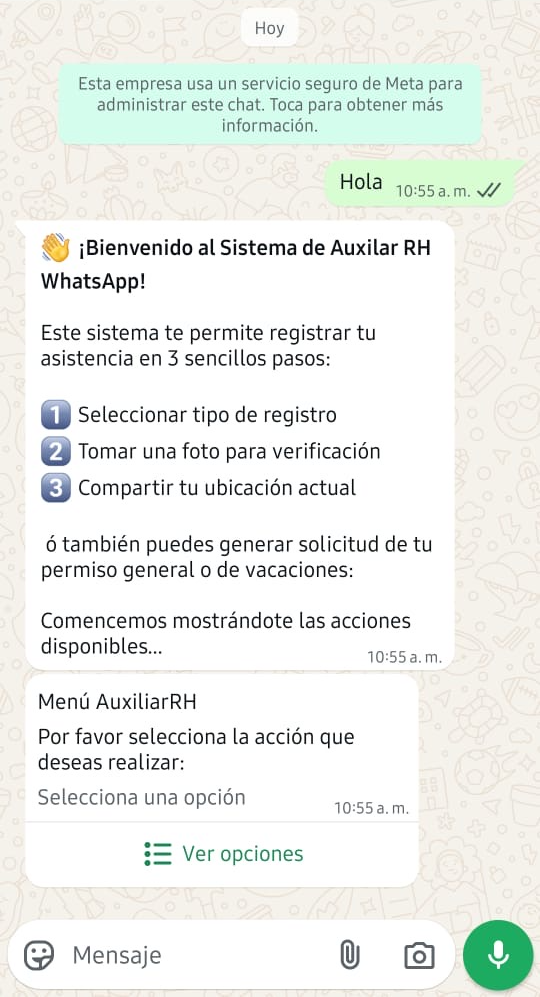 Pantalla inicial WhatsApp
